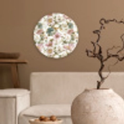 Bloemen - Patroon - Pastel Wandcirkel kunststof plaat 5mm dik klein 188 -sfeer1
