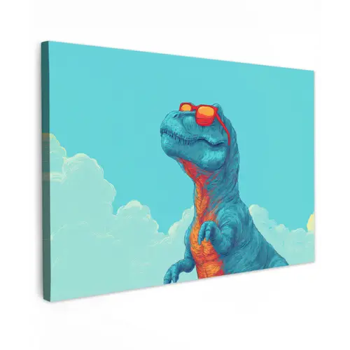 T-Rex - Blauw - Wolken - Zonnebril canvas 2cm klein -z3d