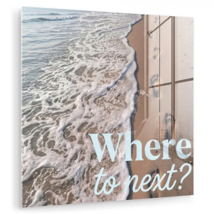 Where to next - Strand - Voetstappen plexiglas 5mm klein -zzzproduct_nieuw
