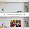 Vormen - Stippen - Kleurrijk keuken achterwand spatscherm klein -voor_na_NL