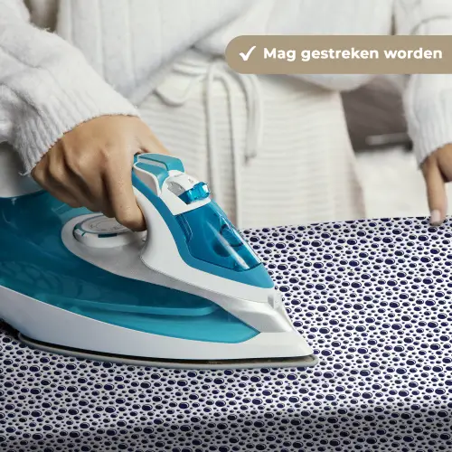 Oceaan - Bubbel - Blauw - Wit Wandkleed katoen klein 269 -sfeer9