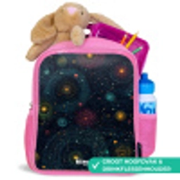 Sterren - Planeten - Kleurrijk Kinderrugzak - Roze middel -inhoud_NL