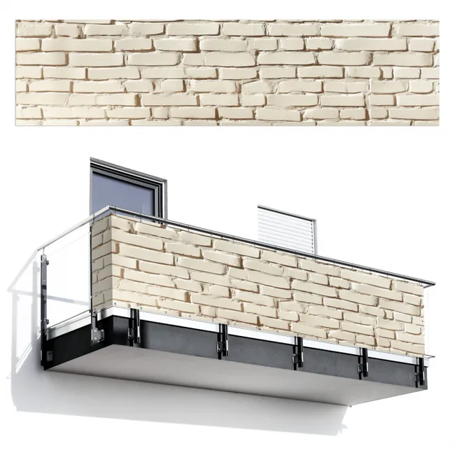 Balkonscherm - Bakstenen - Muur - Licht - Wit