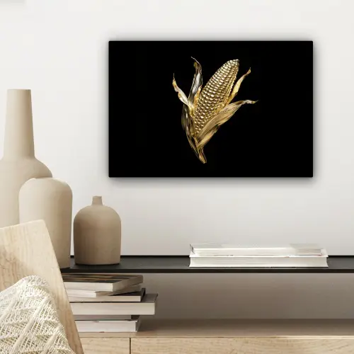 Mais - Eten - Goud - Zwart canvas 2cm klein -sfeer6