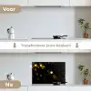 Goud - Abstract - Luxe - Zwart keuken achterwand spatscherm klein -voor_na_NL