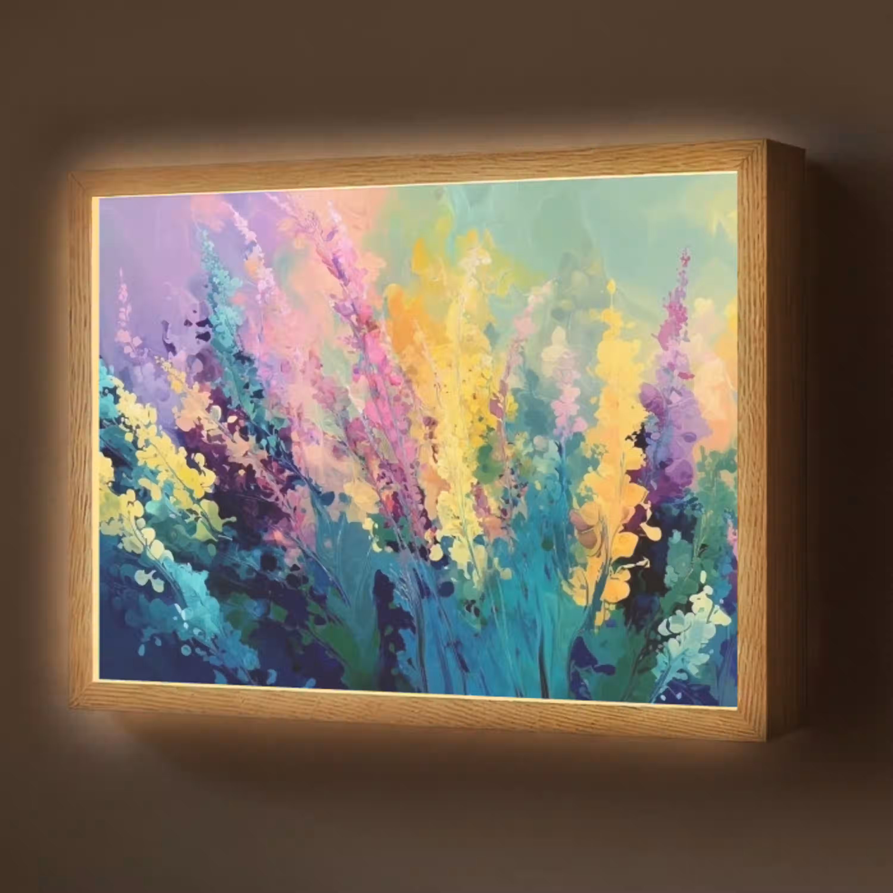 Dromerige - Langgerekte bloemen Light Box met batterij (Wandlamp) middel -z3d_website