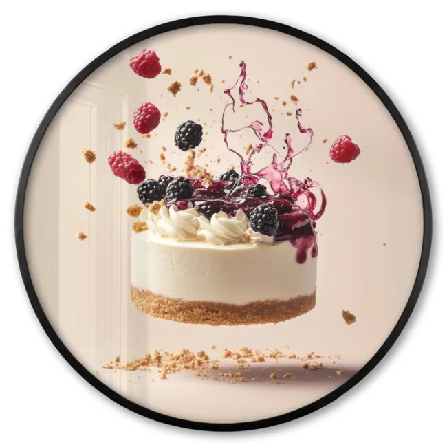 Photo Frame Round - Cheesecake - Food - Pink - Cake
