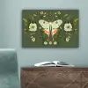 Bloemen - Bladeren - Olijfgroen - Vlinder canvas 2cm klein -sfeer4