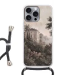 Zee - Villa - Beige Hoesje iPhone 16 Pro Max met koord klein -3d