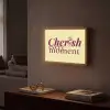 Cherish every moment - Cocktailglas - Geel Light Box met batterij (Wandlamp) middel -sfeer1