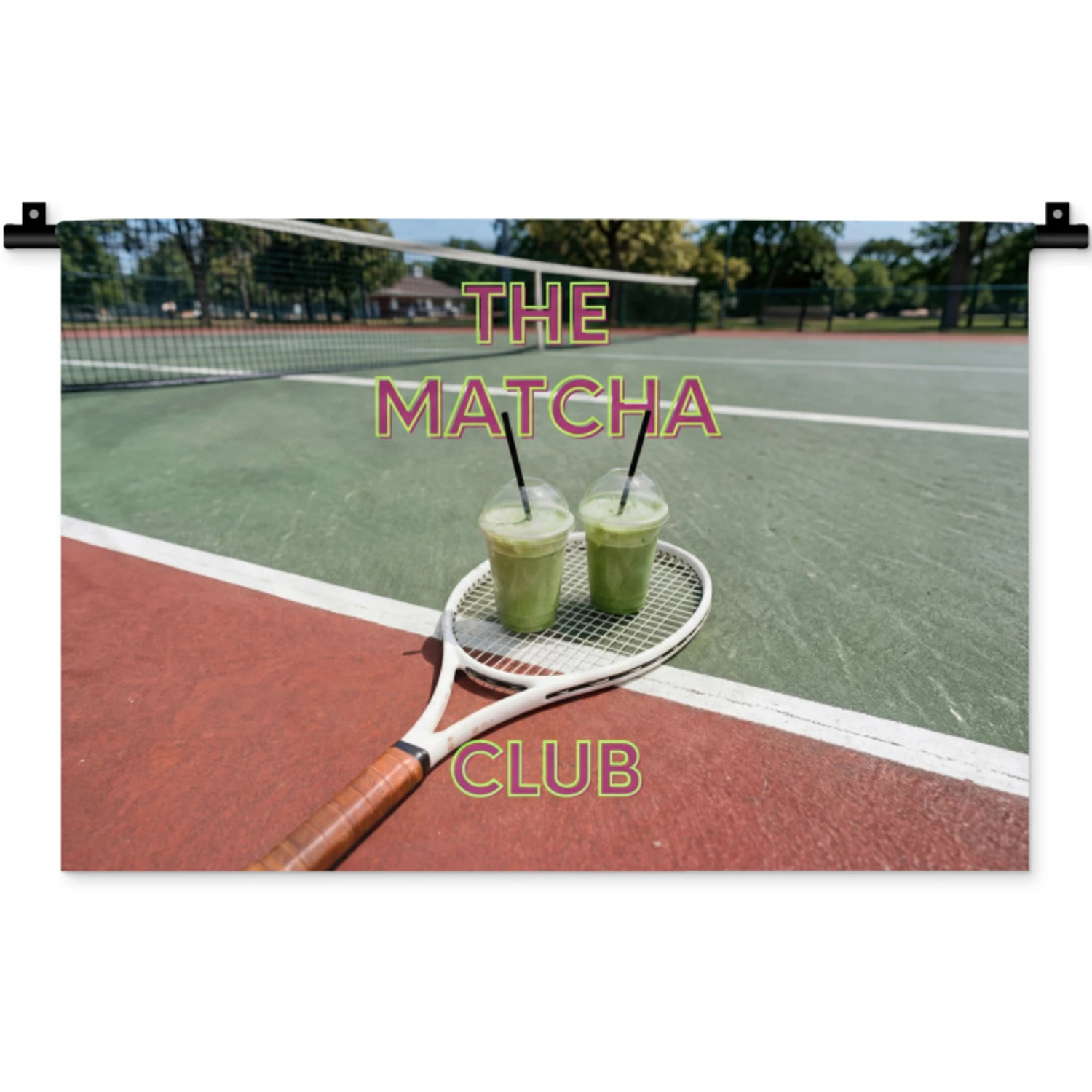 Matcha Club - Tennis - Matcha Wandkleed katoen klein -zz3d