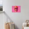 Felroze - Tanden - Schedel tuinposter los doek klein -sfeer8