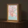 Eikenbladeren - Takken - Roze Light Box met kabel (Tafellamp) klein -z3d_website