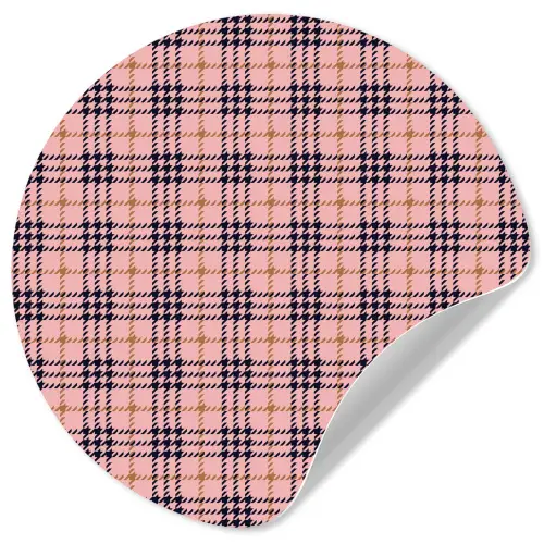 Plaid - Patroon - Schotse - Roze Wandcirkel behangsticker klein 186 -3d