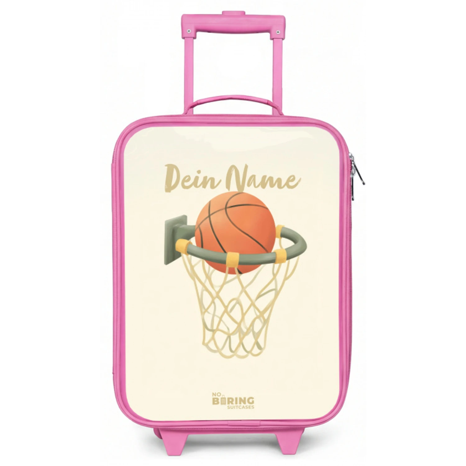 Basketbal in neutrale kleuren Kinderkoffer - Roze klein -zz3dotto