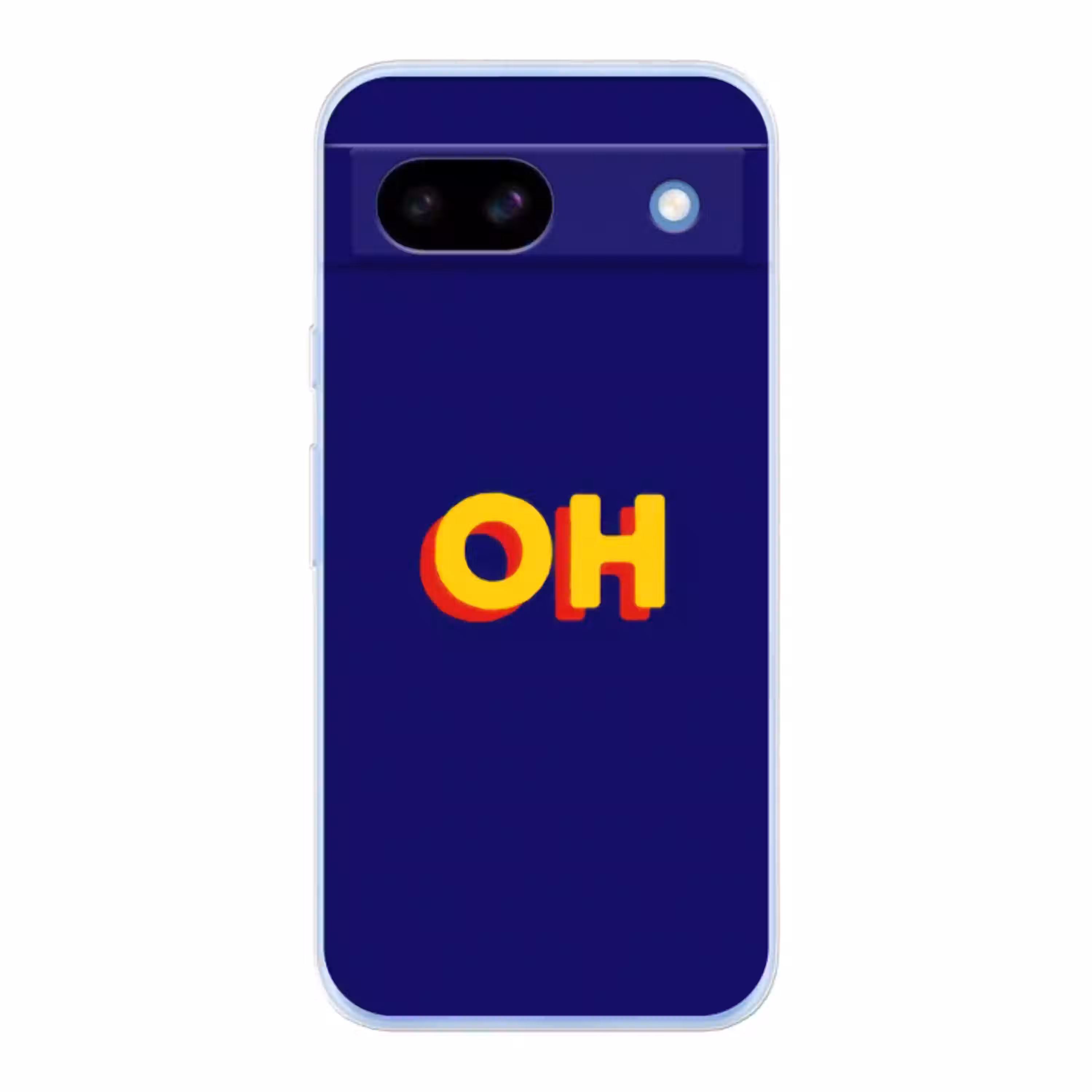Blauw - Geel - OH - Schaduw Telefoonhoesje Google Pixel 8 a klein -3d