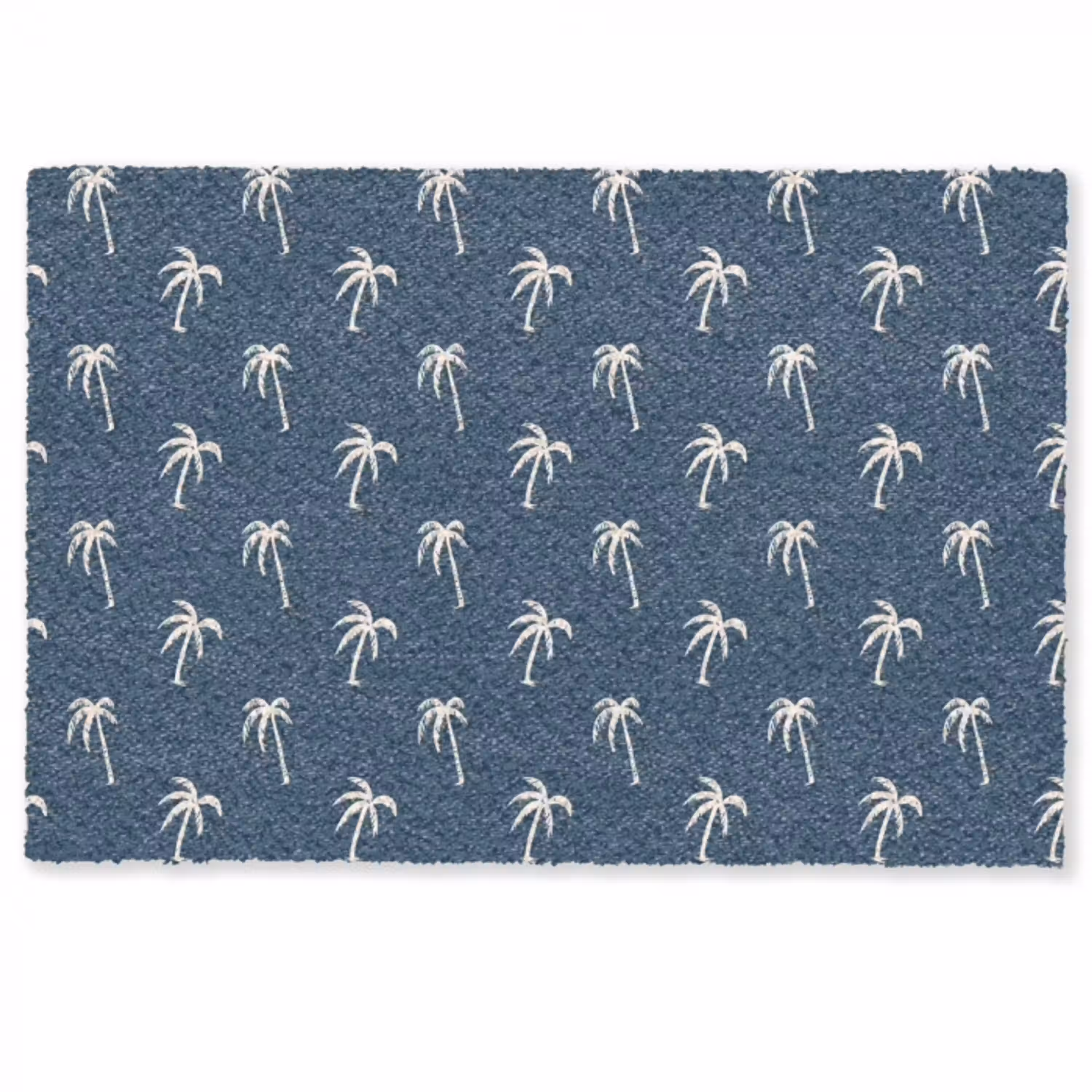 Palmboom patroon - Blauw - Beige - Zomer Deurmat klein -zkaufland3d