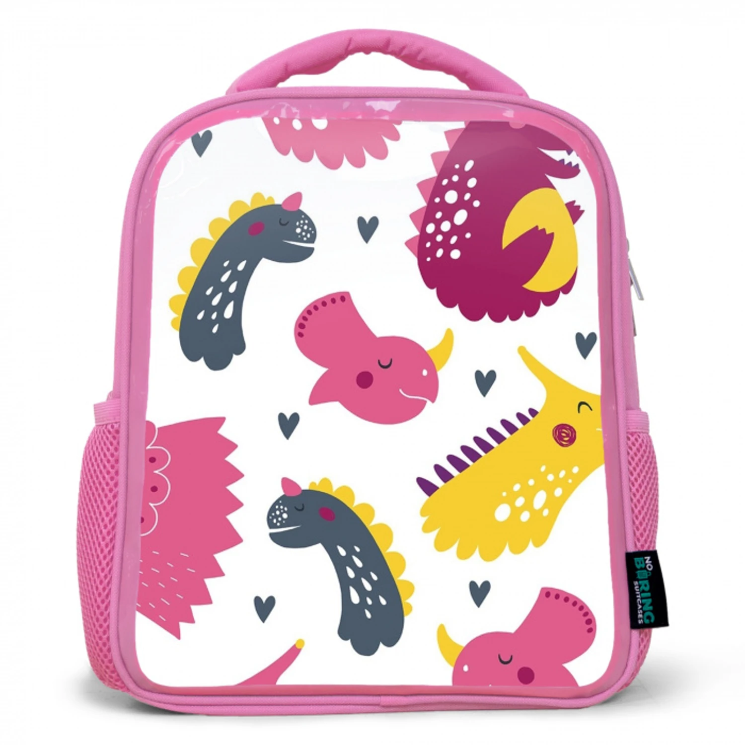 Dino - Patronen - Kind - Roze - Meisjes Kinderrugzak - Roze middel -3d