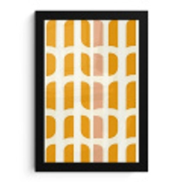 Geometrisch - Patroon - Geel - Roze fotolijst zwart zonder passe partout klein 224 -3d
