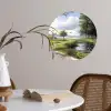 Zandpad - Groen landschap - Water Wandcirkel behangsticker klein -sfeer3