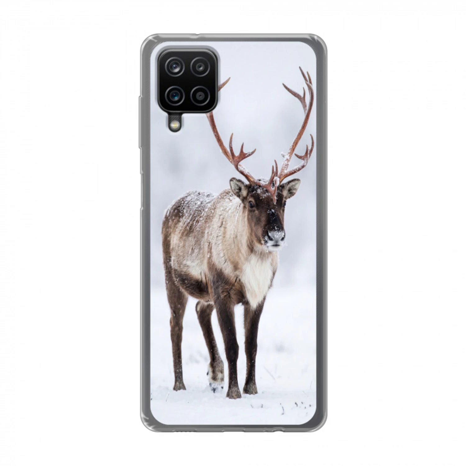 Rendier - Gewei - Toendra - Sneeuw - Wild Telefoonhoesje Samsung Galaxy A12 klein -3d