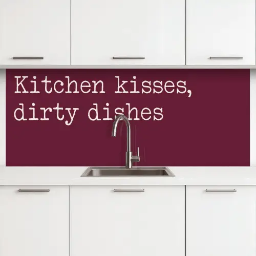 Kitchen kisses, dirty dishes keuken achterwand 2 middel -3d