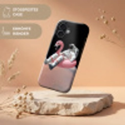 Astronaut - Flamingo - Zwemband - Roze Toughcase MagSafe Apple iPhone 17 klein -USP_RandenV_DE