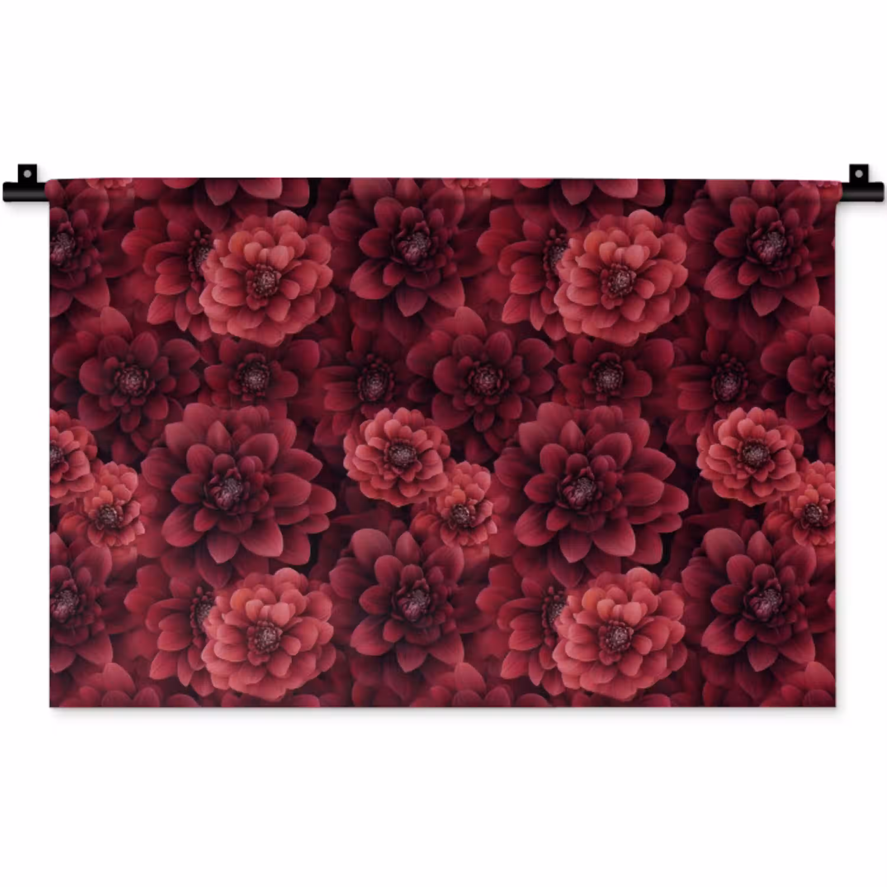 Dahlias - Bloemen - Rood Wandkleed katoen klein 269 -zz3d