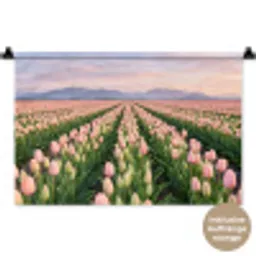Tulpen - Landschap - Roze Wandkleed katoen klein -t3d_DE