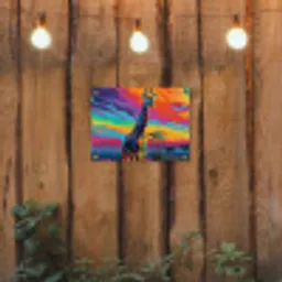 Giraffe - Savanna - Lucht - Gekleurd tuinposter los doek klein -sfeer1