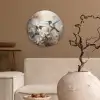 Kolibrie - Vogels - Bloemen - Planten Wandcirkel kunststof plaat 5mm dik klein -sfeer1