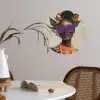 Vrouw - Zonnebril - Vlinder - Bloemen Wandcirkel behangsticker klein -sfeer3