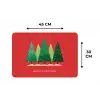 Minimalistisch - Kerstbomen - Rood - Sneeuw Placemat vinyl groot -specs