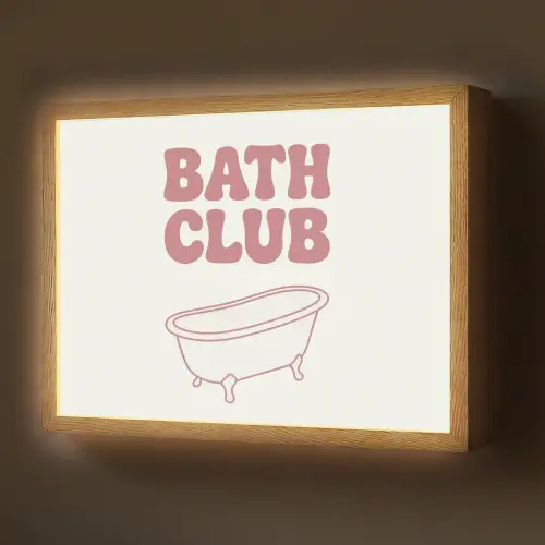 Retro - Bad - Roze Light Box met batterij (Wandlamp) middel -z3d_website