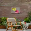 Planten - Anthurium - Groen - Roze Tuinposter op houten frame 2 cm dik klein -sfeer3