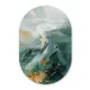 Groen - Modern - Marmer - Abstract Wandcirkel Ovaal Forex klein -3d