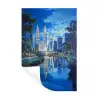 Stad Kuala Lumpur - Skyline - Wolkenkrabbers - Water Muursticker klein -3d