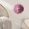 Panter - Luxe - Roze Wandcirkel behangsticker klein -sfeer4