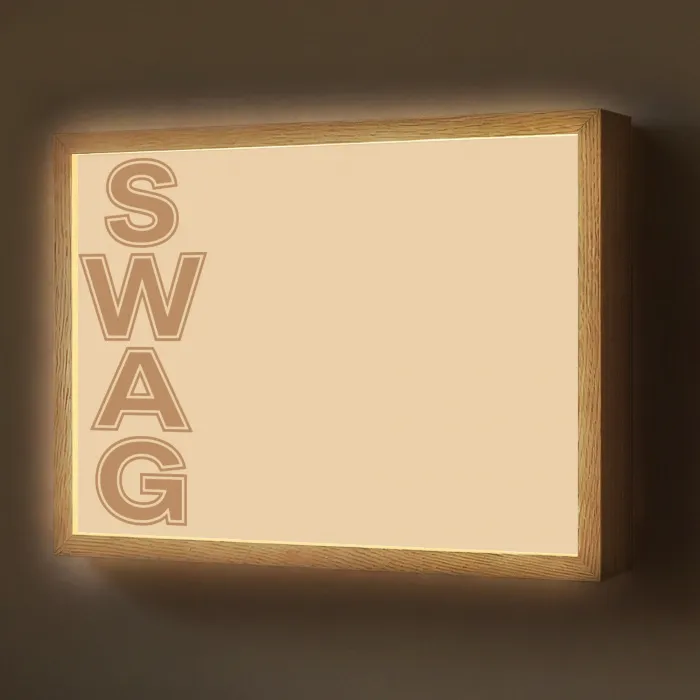 Swag - Bruin - Beige Light Box met batterij (Wandlamp) middel -z3d_website