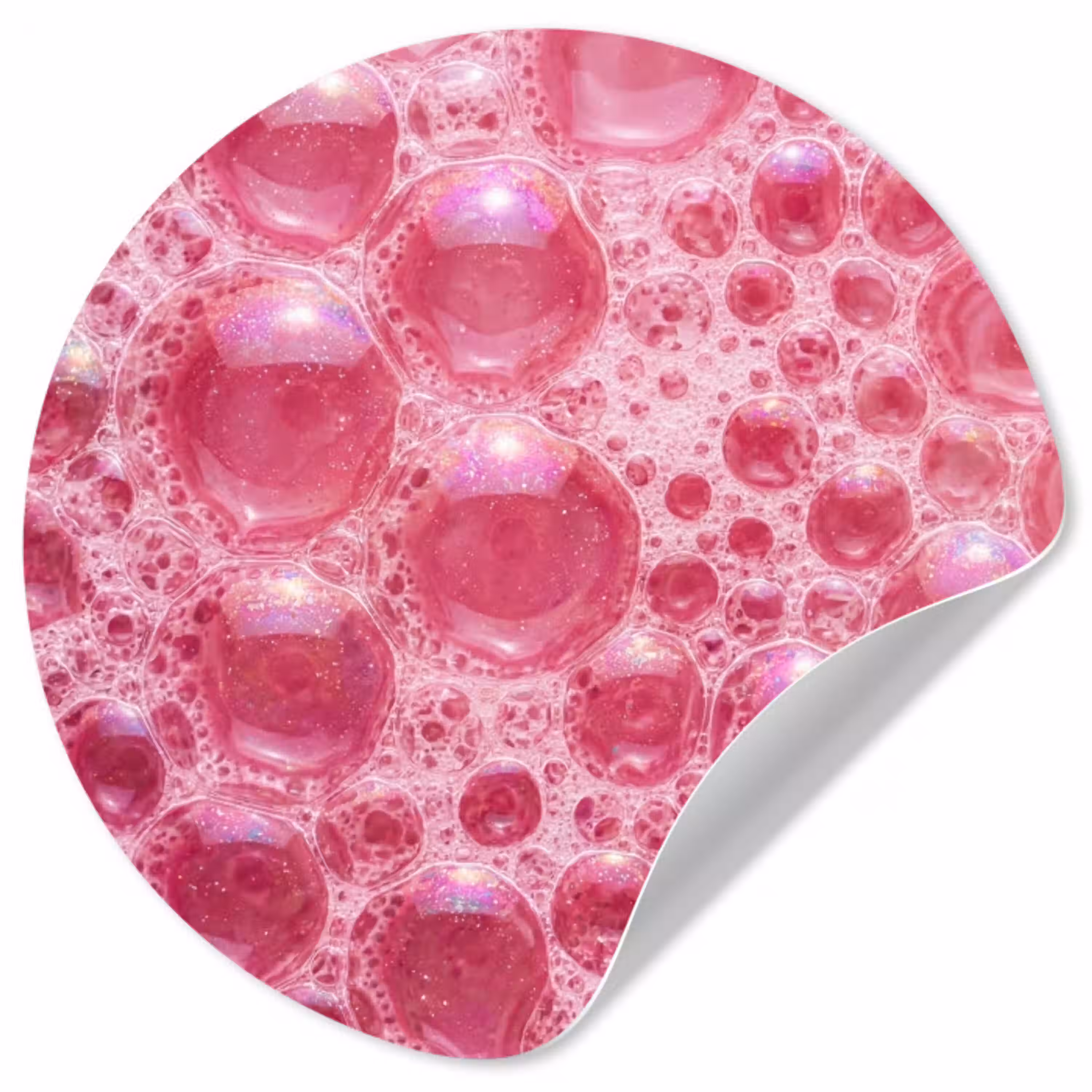 Roze - Schuim - Bubbels Wandcirkel behangsticker klein -3d