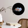 Sushi - Delfts blauw - Rijst - Vis - Elegant Wandcirkel kunststof plaat 5mm dik klein -sfeer4