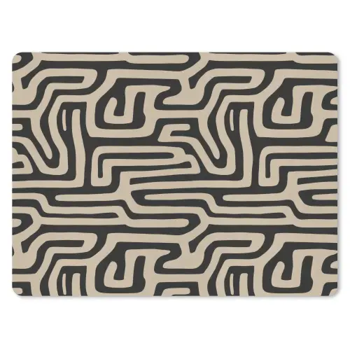 Grafisch - Lijnen - Zwart muismat rubber klein 262 -3d