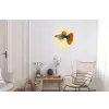 Vis - illustratie - Stippen - Oranje Wandcirkel aluminium klein -woonkamer