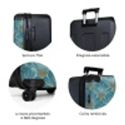 Symmetrisch - Patroon - Blauw NBS - Large koffer - Volwassenen Unisex groot -zzzzzzzbolletjes_FR