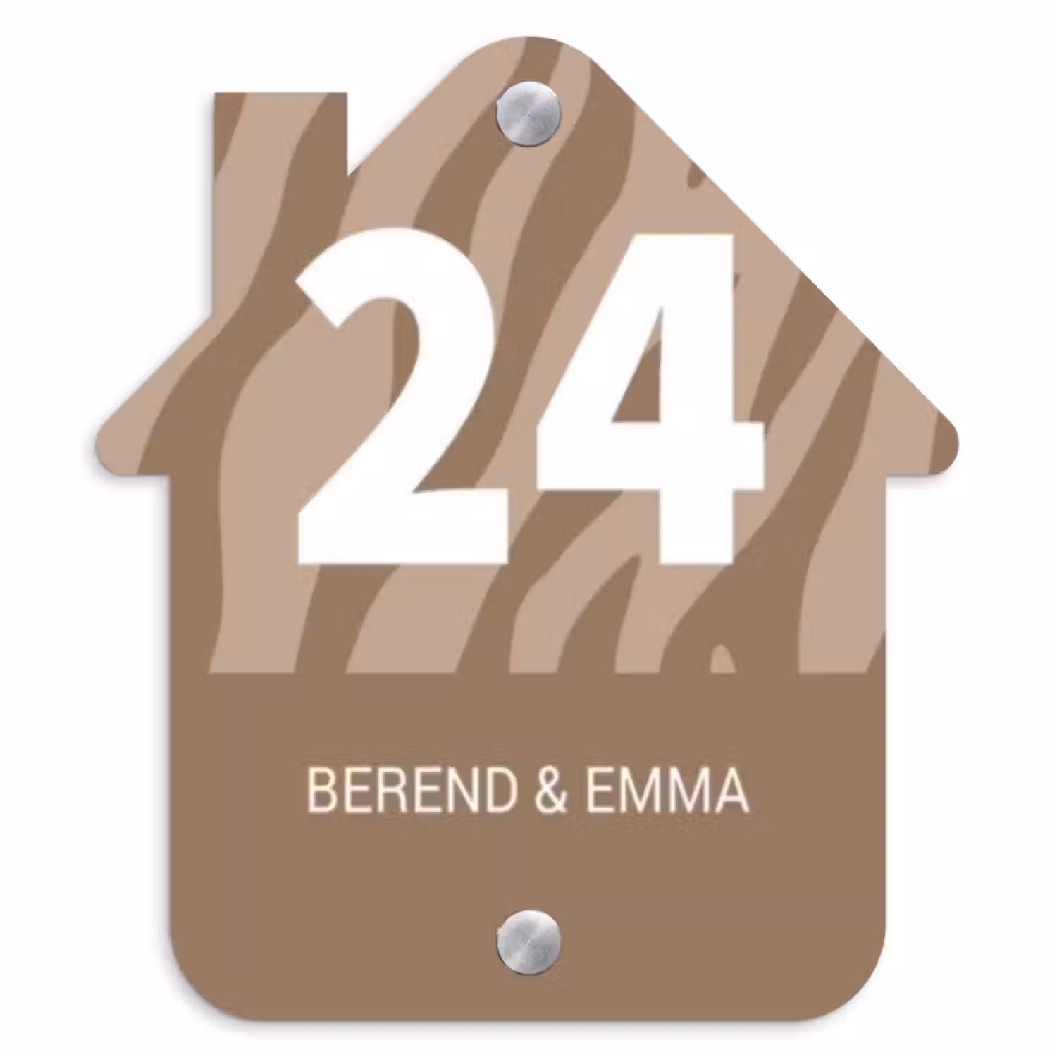 Namensschild Haustür Häuschen - Beige Zebra - Klassisch