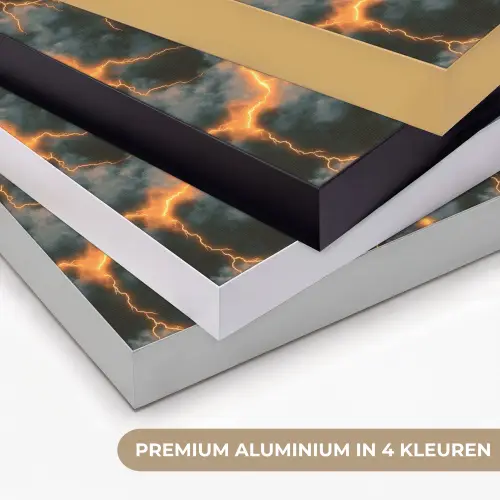 Oranje - Bliksem - Wolken Textielframe zwart klein 947 -USP_kleurenNL