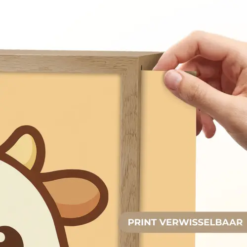 Koe - Oranje - Cartoon Light Box met batterij (Wandlamp kind) middel -USP_websiteprintNL