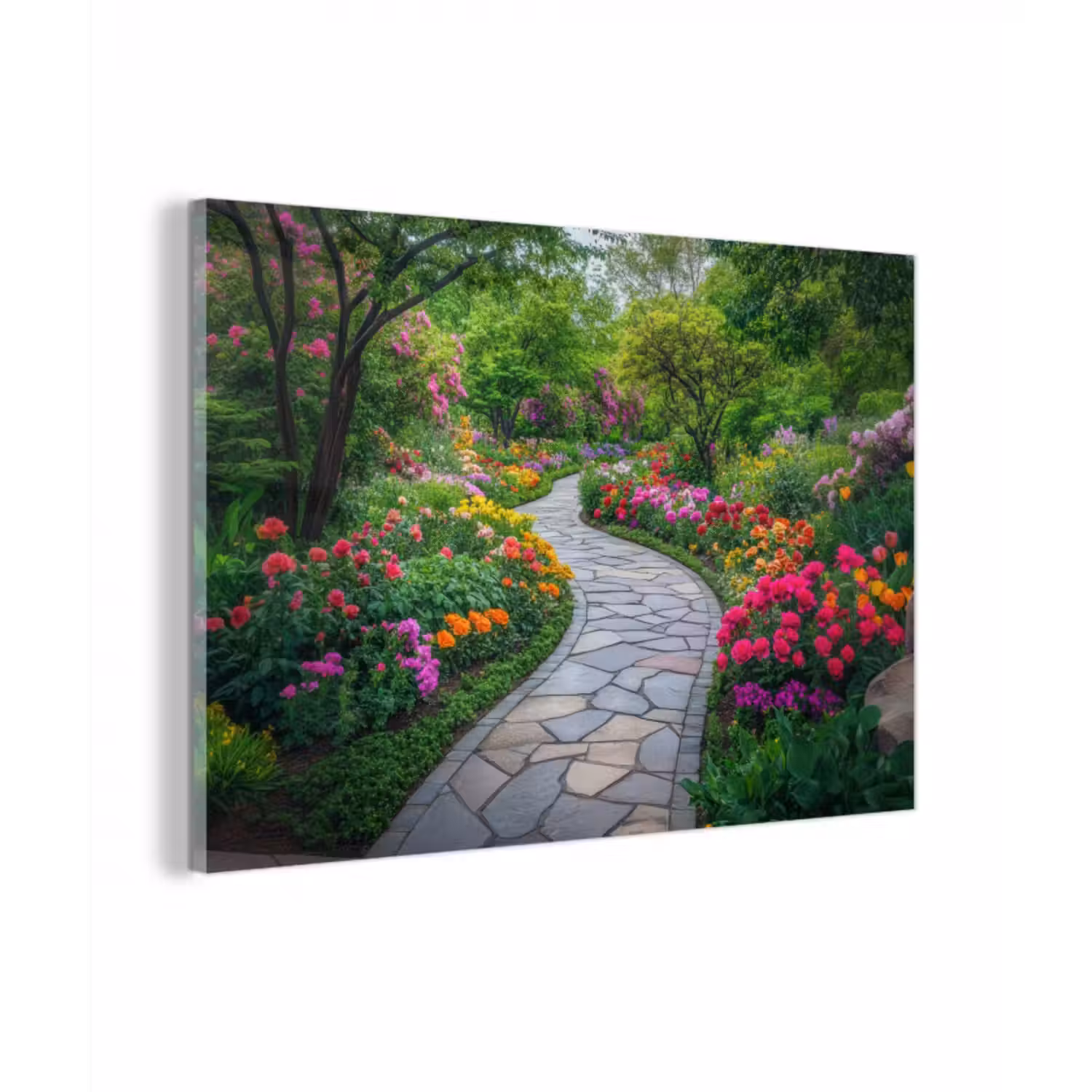 Glasbild - Park - Blumen - Garten