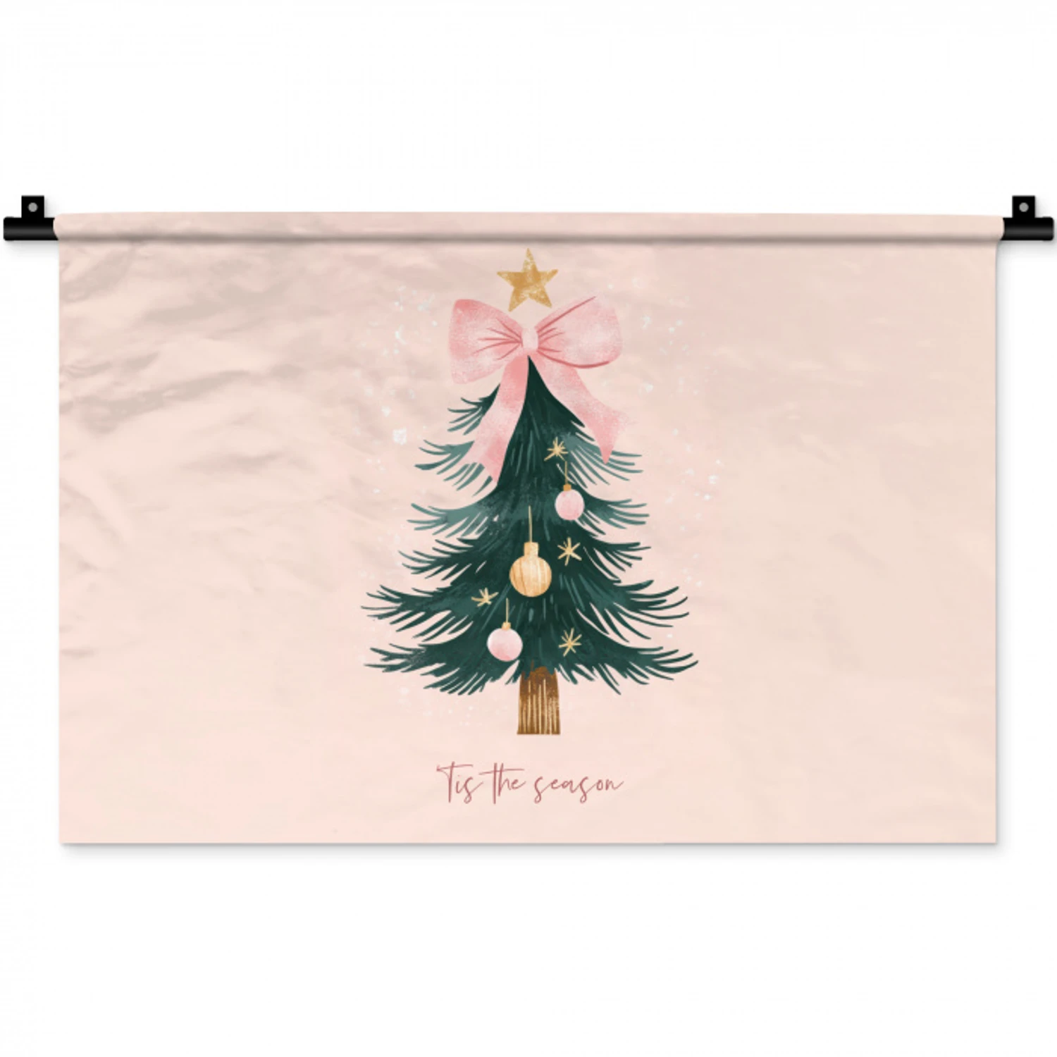 Christmas Season - Kerst - Kerstboom - Roze Wandkleed katoen klein -zz3d