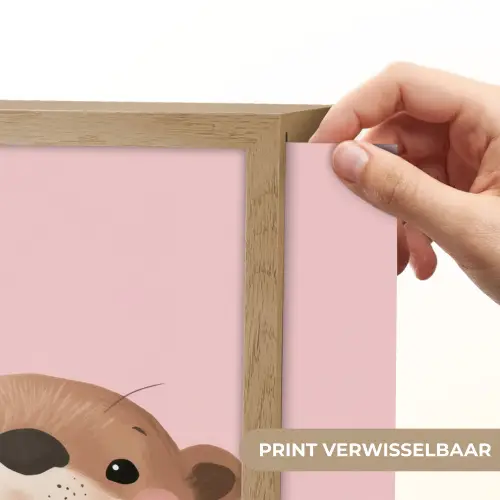 Otters - Glimlach - Bruin Light Box met batterij (Wandlamp kind) middel -USP_websiteprintNL